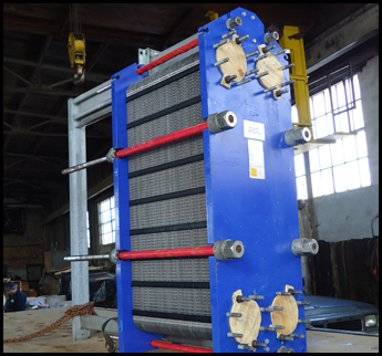 Blue and Red Heat Exchanger
